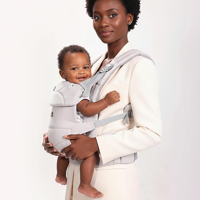 Baby Carrier for Newborns to Toddlers, Adjustable, Ultra-Soft and Weightless, Ergonomic Baby Carrier with Head Support, Baby Travel Gear, Baby Essentials (Grey)