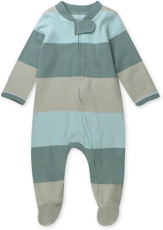HonestBaby Sleep & Play Footed One-piece Pajama Sleeper 100% Organic Cotton, Baby Boys
