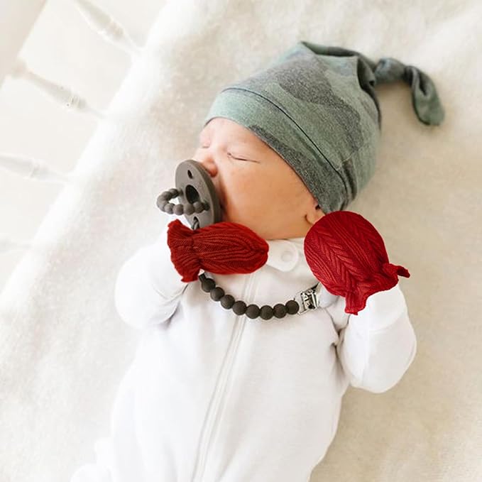 Newborn Receiving Blanket with Bow Hat Mittens Wooden Card Set Wheat-Pattern Newborns Toddler Baby Boy Girl Nursery Swaddle Wrap