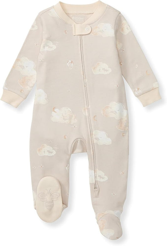 Burt's Bees Baby Baby Girls Pajamas, Zip Front Non-Slip Footed Sleeper Pjs, 100% Organic Cotton