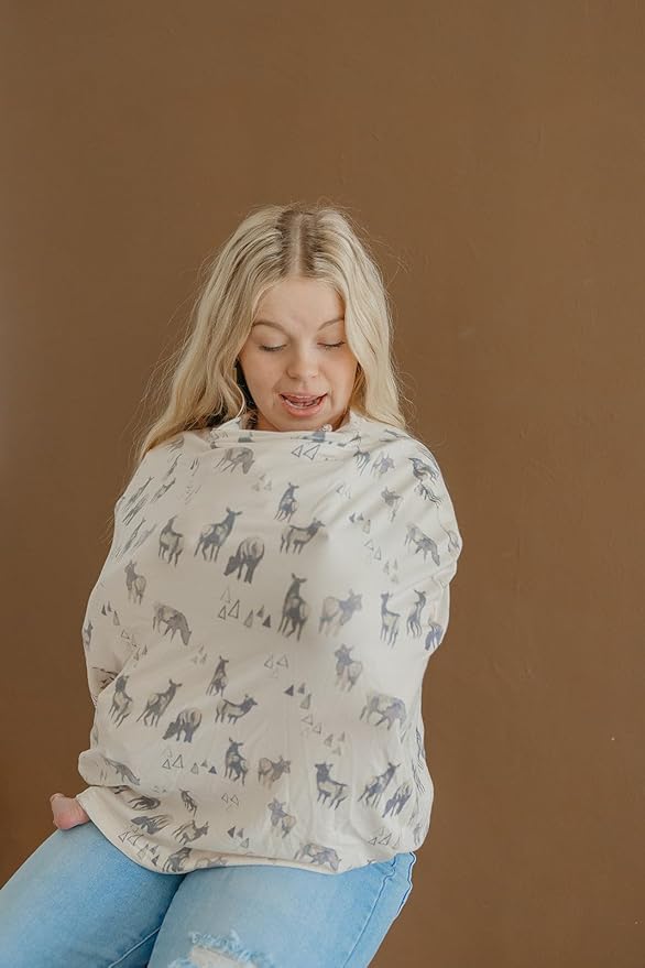 Copper Pearl Multi-Use Cover: Car Seat Covers, Nursing Cover, and Stroller Cover for Sun - Stretchy Fabric, All-Season Use, Stylish Designs, Easy Access for Moms - Cody