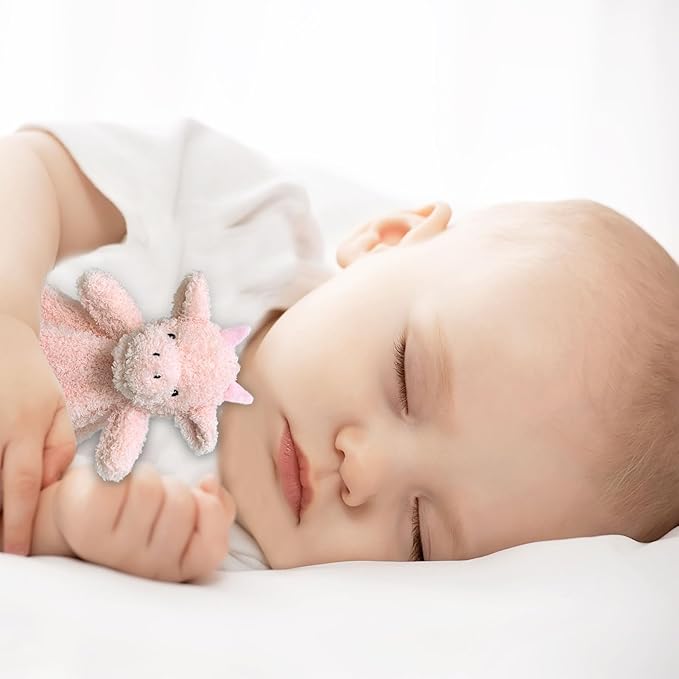 Baby Pink Dragon Soft Stuffed Animal Security Blanket, Plush Dinosaur Character Lovey Blanket, Baby Shower/Nursery Gift, Newborn Infant Toddler Snuggle Blankie for Boys Girls, 14 Inches