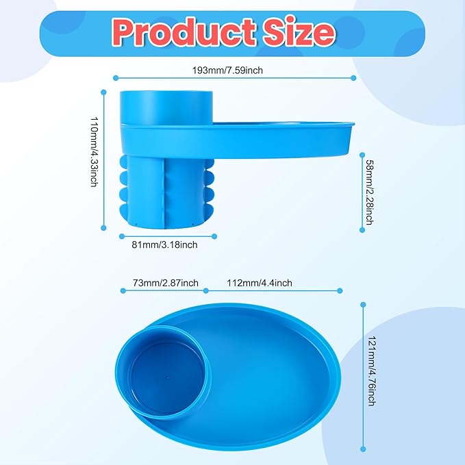 Car Seat Tray - Easily Expands Snack Tray Cup Holder Tray into 360° Cup & Travel Tray for Kids Car Seat, Booster, and Stroller (Blue)