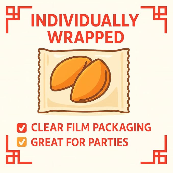 Sky | Home Baked Flat Fortune Cookies, 50Pk | Fortune Cookie Rounds, Pancake Cookies, Chinese Fortune Cookies
