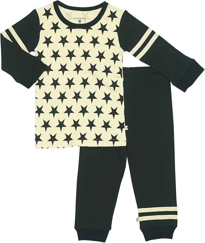 Babysoy Long Sleeve Unisex Lounge Set - Organic 2-Piece PJ Playwear Sets for Baby and Toddler