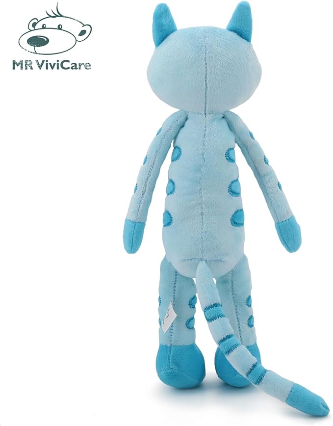 13" Blue Huggable Standing Cat Stuffed Animals Plush Toy,Stuffed Cat Plush Toys for Girls,Cat Toys for Kids,Great Gift for Children,Birthday,Baby Shower,Christmas,Machine Washable