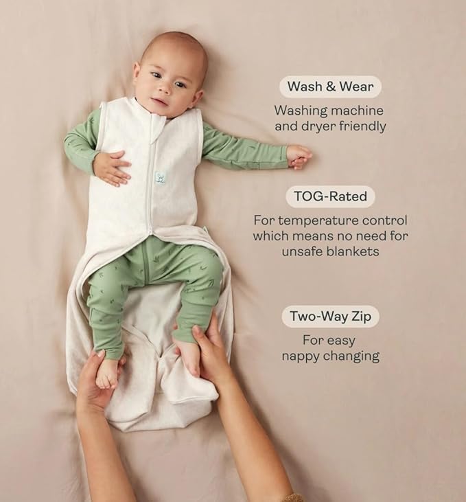 ergoPouch 0.2 Tog Jersey Sleeping Bag – Arms-Out Baby Sleep Sack – Soft, Breathable & Comfortable (3-12 Months, Grey Marle)