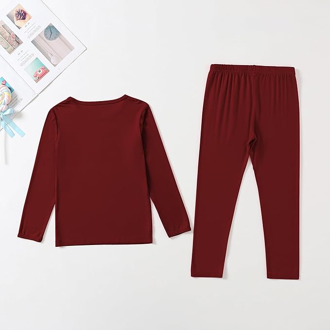 Jimonda Toddler Kids Girls Boys Pajamas Sets Soft Comfy Jammies Tencel Solid Raglan Sleepwear Pajamas Pjs 2pcs Set 18M-8Y