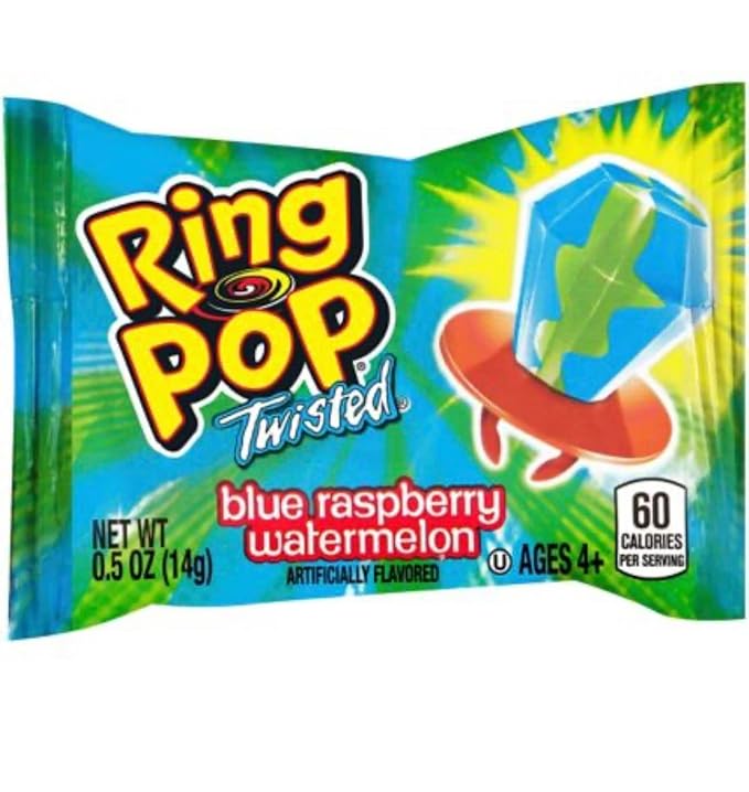 Ring Pop BULK (80 Count) Individually Wrapped Lollipop Suckers w/Assorted Fruity Flavors - Fun Candy for |Easter basket fillers| Party Favors, Birthday,Any Occasion |Bonus MajuuConnect Candy box