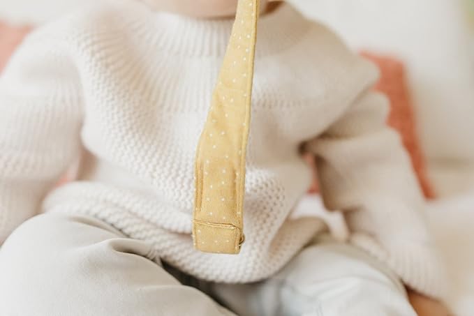 Copper Pearl Pacifier Holder 3-Pack: Premium Knit Binky Clips for Babies - Stylish Stainless Steel Design, Prevents Floor Drops - Fern