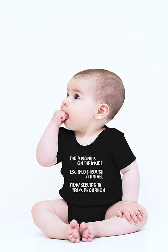 CBTwear Did 9 Month, Escaped Through a Tunnel, Serving 18 Years Baby Bodysuit Unisex Comfy Humor