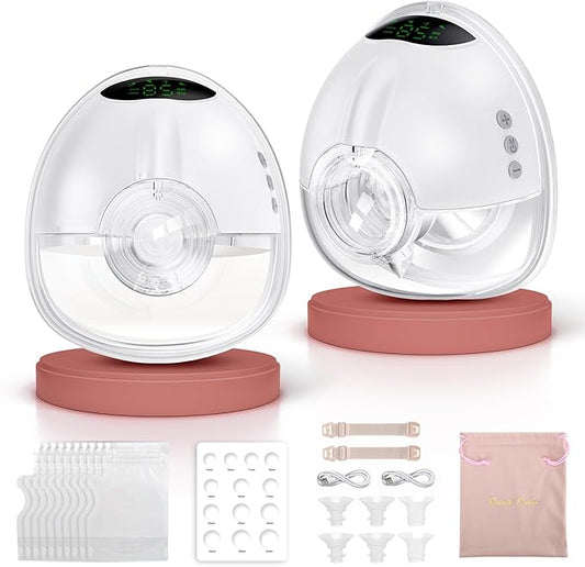 Lulia Breast Pump Hands Free, Wearable Breastfeeding Pump with 4 Mode and 9 Level, Strong Suction, Painless, Anti-Backflow, BPA Free, Portable Electric Breast Pumps with 17/19/21/24MM Flanges