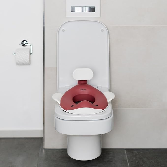 Kindsgut Potty Training Seat in whale design, designed in Germany, suitable for all toilet shapes non-slip toilet seat, Dusty Pink