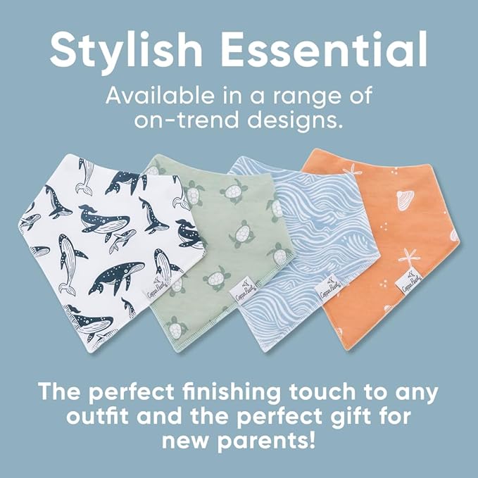 Copper Pearl Baby Bandana Drool Bibs for Drooling and Teething 4 Pack Gift Set Cove