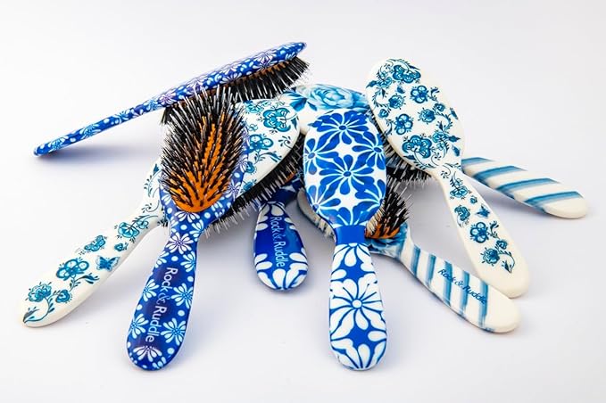 Rock & Ruddle Soft White Natural Boar Bristle Hairbrush for Babies and Young Children | Perfect for Fine Hair Detangling and Smoothing - Beautiful Butterflies