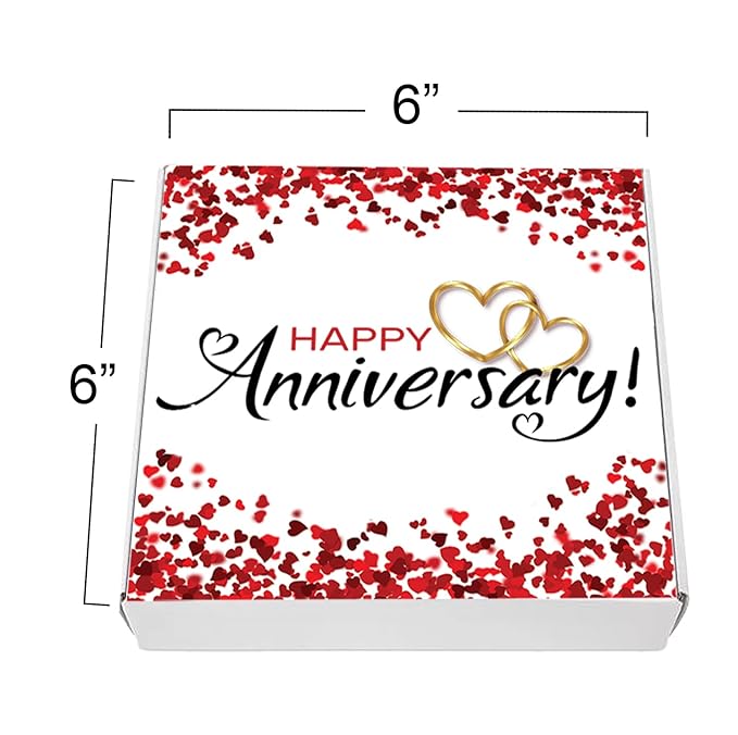 Happy Anniversary Cookies 4 PACK Gift Basket for Kids Men Women | Decorated Sugar Cookie Gift Box | Individually Wrapped Party Favors Nut Free