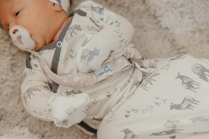 Copper Pearl Pacifier Clip 3-Pack: Premium Knit Binky Clips for Baby Girls and Boys - Stylish Stainless Steel Pacifier Holder Clip - Baby Pacifier Clips for No More Floor Drops - Timber