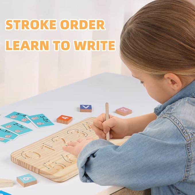 ALLABC Finger Math Manipulatives Number Counting Blocks, Montessori Educational Math Toys for Toddlers 3-6, Preschool Number Learning Toys for Boy & Girl Age 3,4,5 Years Old (Double Side Edition)