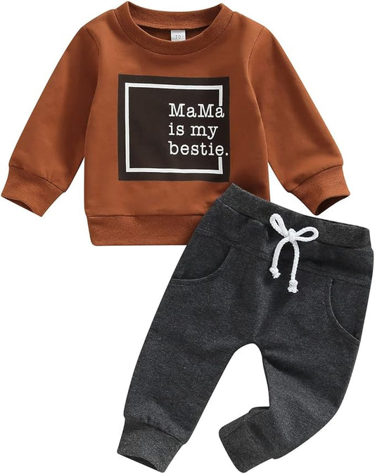 CIYCUIT Toddler Baby Boy Clothes Long Sleeve Sweatshirt Pants Set Fall Winter Outfits