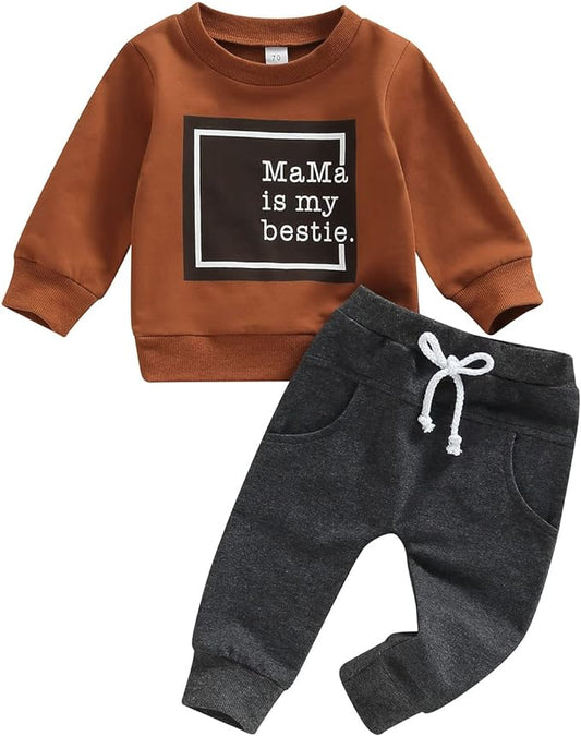 CIYCUIT Toddler Baby Boy Clothes Long Sleeve Sweatshirt Pants Set Fall Winter Outfits