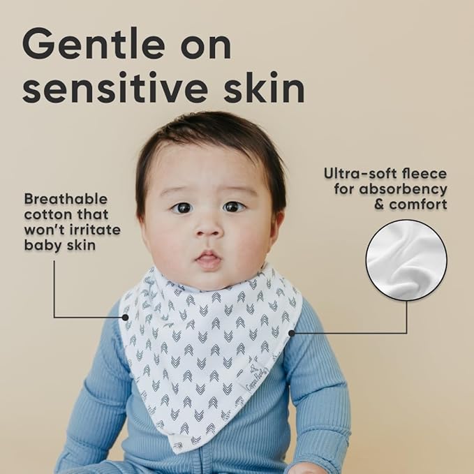 Copper Pearl 4 Pack Soft Cotton Baby Bibs for Drooling and Teething, Absorbent Drool Bibs for Baby Girl and Boy, Adjustable to Fit Newborns to Toddlers, Tons of Styles (Alta Set)