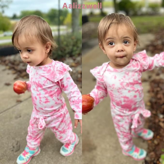 Aalizzwell Preemie Newborn Infant Baby Girls Clothes Ribbed Romper Bodysuit Pants Set Fall Winter Outfits