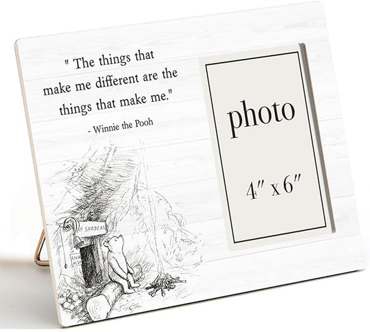 Pooh Bear Picture Frame, Inspirational Encouraging Gifts for Women Men Friends, The Things That Make Me Different Photo Frame for 4 x 6 Inch Photo
