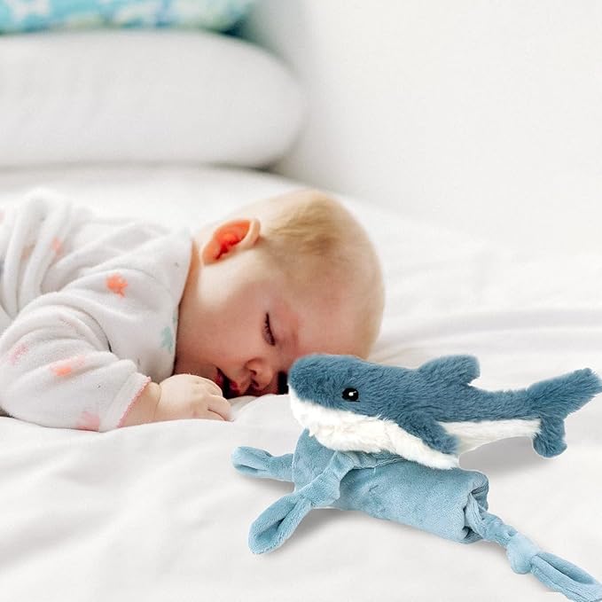 MON AMI Seaborn Shark Plush Lovey for Babies – 13.5” | Knotted Security Blanket for Newborns