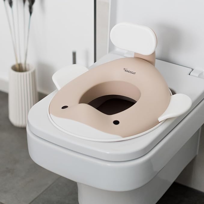 Kindsgut Potty Training Seat in whale design, designed in Germany, suitable for all toilet shapes non-slip toilet seat, Sand