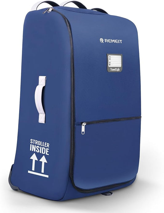 Stroller Bag for Airplane, Stroller Travel Bag Compatible with UPPAbaby Vista, Vista V2, Cruz V2, Rolling Wheel Bag with Storage Pocket, Multiple Handles, Luggage Tag for Flight Travel, Navy