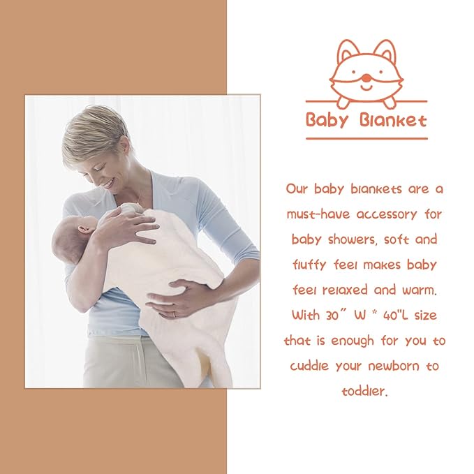 Baby Shower Gifts, Baby Gifts for Girls Boys, Unique Baby Gifts Basket Essentials Stuffs - Baby Lovey Blanket Newborn Bibs Socks Wooden Rattle & Greeting Card, Newborn Baby Gift Set