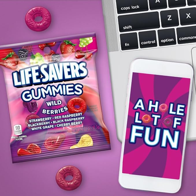 LIFE SAVERS Wild Berries Gummy Candy, 3.22 oz Bags (Pack of 12)