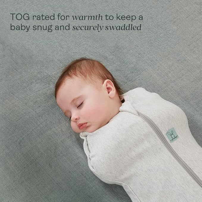 ergoPouch Cocoon Swaddle Sack 0.2 TOG - Baby Sleep Sack, Gentle Snug Fit Helps Calm Startle Reflex, Ideal for Arms In/Out Sleeping, Soft Breathable Fabric for Better Sleep (3-6 Months, Blush Leaf)