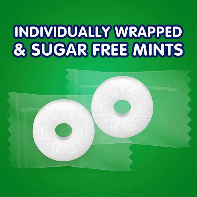 LIFE SAVERS Breath Mints Sugar Free Candy, Wint-O-Green Mint Hard Candy Bag for Goodie Bags, Road Trips, School, Work, 2.75 oz (Pack of 12)