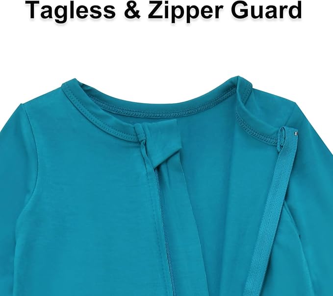 Aablexema Baby Footless Pajamas Rayon 3pcs Unisex Infant Zipper Romper with Mitten Cuffs Sleep Play PJs