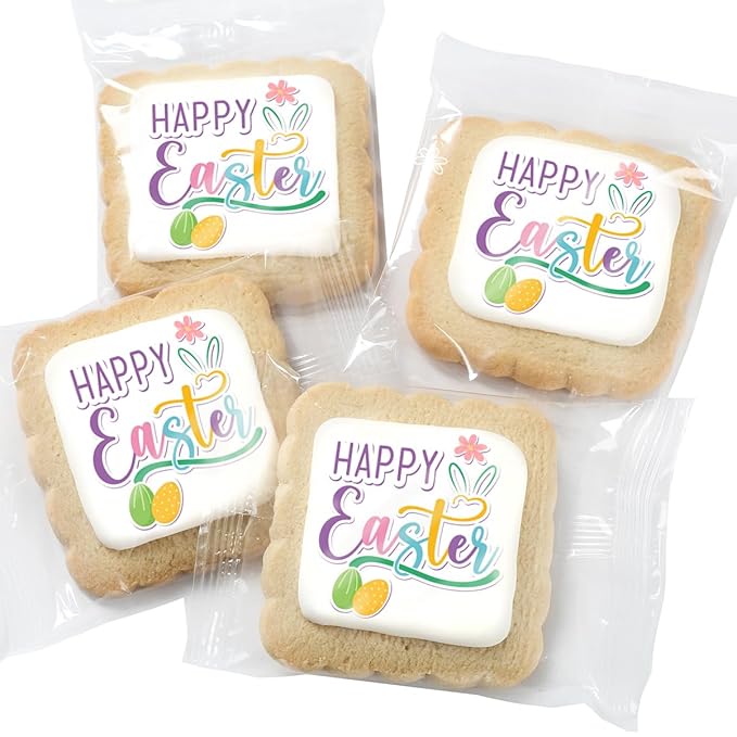 Happy Easter Cookie Gift Basket Chocolate Chip Cookies Fudge Filled For Men Women Kids | INDIVIDUALLY WRAPPED | Large Cookies Fresh Bakery Treats