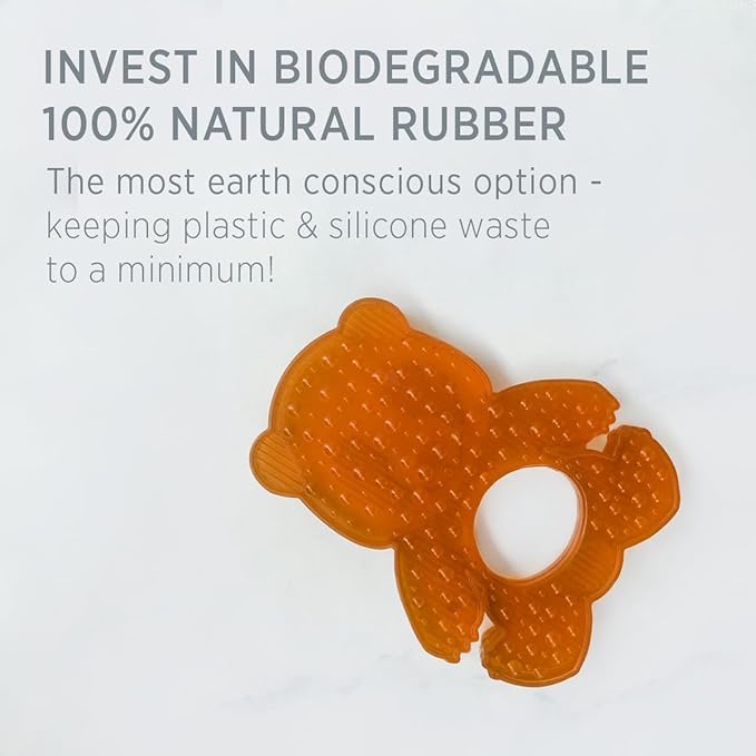 HEVEA Natural Rubber Baby Teether - for Soothing Sore and Itchy Gums, Baby Teething Toy - Bpa, Silicone Free - 4+ Months, Single Pack (Panda)