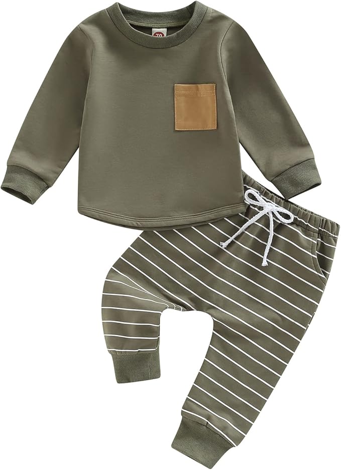 CIYCUIT Toddler Baby Boy Clothes Long Sleeve Sweatshirt Pants Set Fall Winter Outfits
