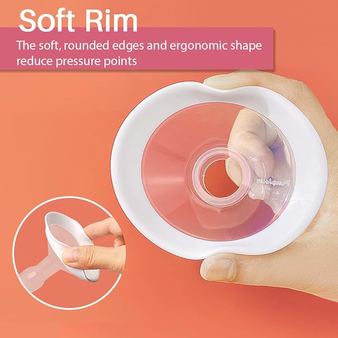 PumpMom-us 21mm and 24mm Oval Flanges Compatible with Spectra S2 S1 9 Plus Pump Parts, Replacement Breast Shield and Duckbill Valves for Spectra Pump Accessories (21mm + 24mm)