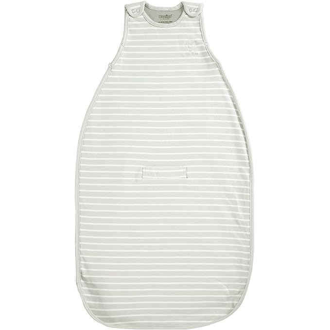 Woolino Merino Wool & Organic Cotton Baby Sleep Sack 2-24 Months – Ultimate 4-Season Baby Sleeping Bag, Universal Size Wearable Blanket, 2-Way Zipper & Adjustable Fit, Year-Round Use – Birch Gray