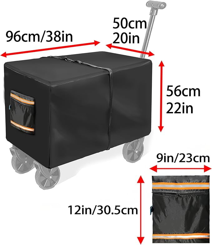 Universal Folding Stroller Waterproof Wagon Cover,Outdoor Garden Storage HandCart Rain Cover,UV Resistant, Dustproof, Tear Resistant, With Storage Bag
