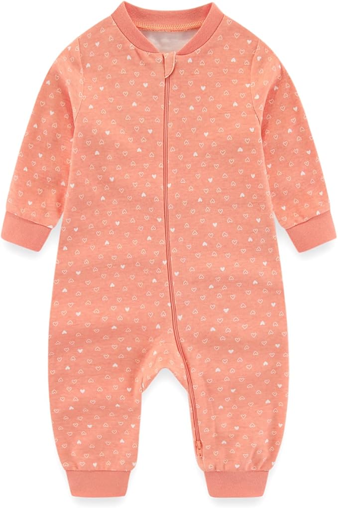 Newborn Baby 2-way Zipper Romper Cotton One-piece Jumsuit 3-pack, 0-24 Months