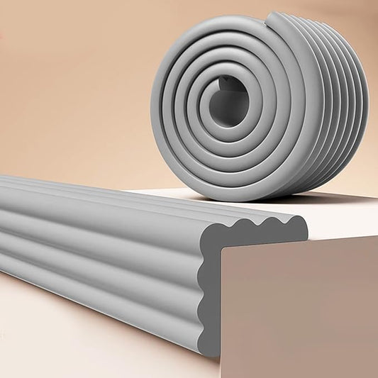 Baby Corner Guards, Soft Foam Furniture Protector, 6.56 FT Table Edge Bumper Strip for Baby Proofing Sharp Corners on Tables and Fireplaces (Grey)