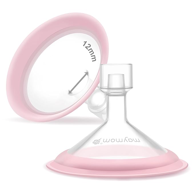12mm Maymom MyFit Shields, Pano Series; Compatible with Medela Breast Pump Parts- PersonalFit, Freestyle, Harmony, Maxi, Freestyle Flex Connector; Connect to Maymom Widemouth/Narrow Connector, 2pcs