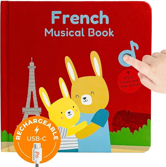 Cali's Books French Nursery Rhymes | New Rechargeable Sound Books | Sound Book for Toddlers 1-3 | Bilingual Books for 1 Year Old | | French Baby Book
