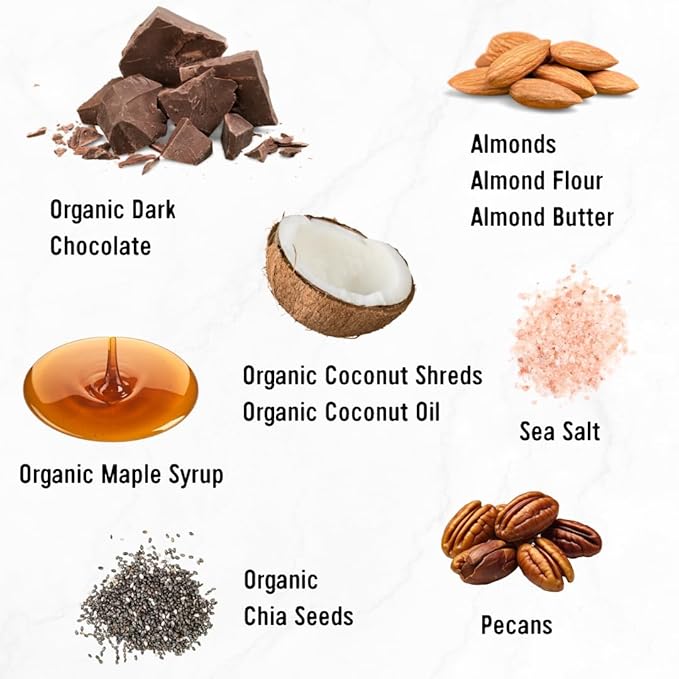 Taos Bakes - Snack Bars - Dark Chocolate Almond + Sea Salt - Protein Bars - 8g of Protein, High Fiber, Vegan, Gluten Free, & Non-GMO - Healthy Snacks for Adults & Kids - (12 Pack, 1.8oz Bars)