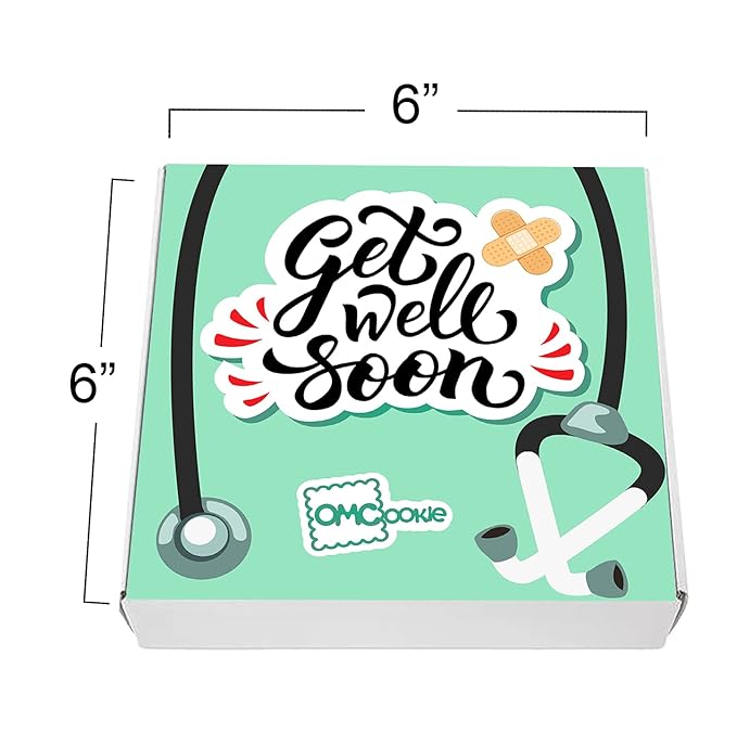 Get Well Soon Gift Cookies Basket Box 4 PACK For Kids and Adults After Surgery Care Package Feel Better Sick | Nut Free | Kosher