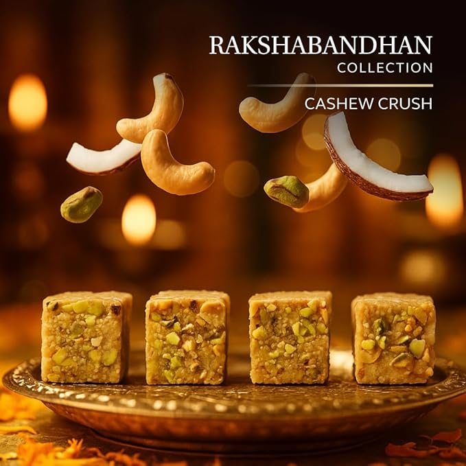 Laumière Gourmet Fruits | Rakhi for Brother with Gift Set | Rakhi with Sweets | Raksha Bandhan Premium Dry Fruits & Nuts Box with 2 Rakhis & Roli Combo – Rakhi Hamper for Brother - No Added Sugar, Vegan, Halal