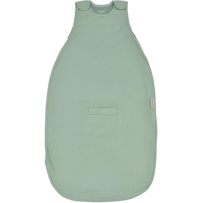 Woolino 4 Season Sleep Sack - Ultimate Merino Wool Sleeping Bag - Two-Way Zipper Adjustable Universal Size Sleep Sack for Baby (2-24 Months) - Aloe