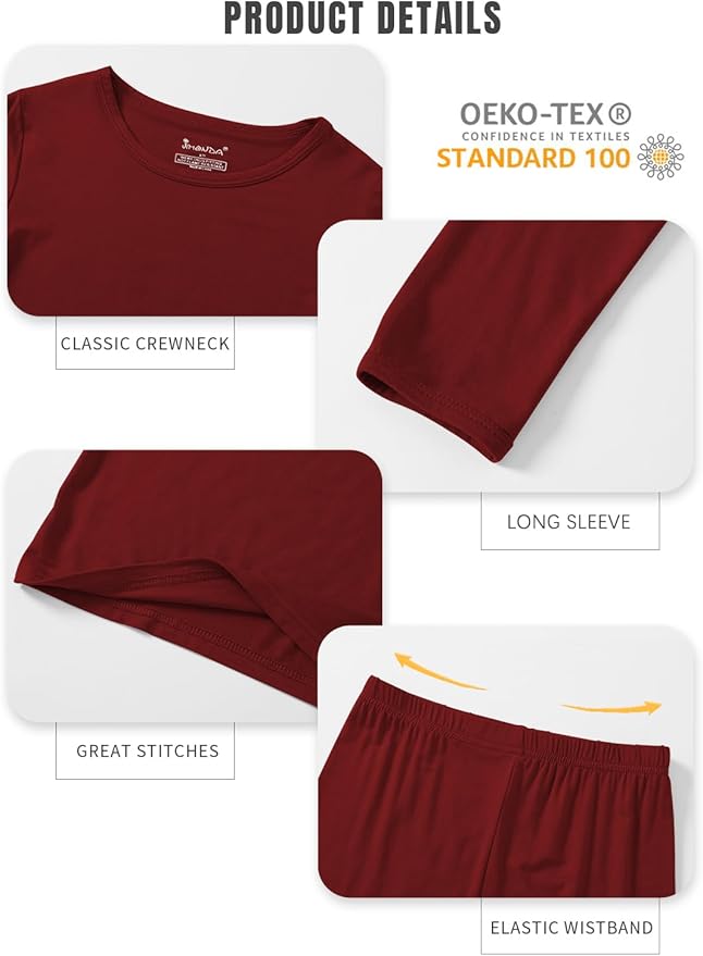 Jimonda Toddler Kids Girls Boys Pajamas Sets Soft Comfy Jammies Tencel Solid Raglan Sleepwear Pajamas Pjs 2pcs Set 18M-8Y